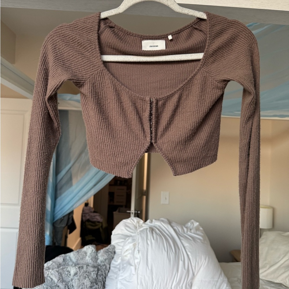 Joah Brown Hook & Eye Cardigan Peppercorn